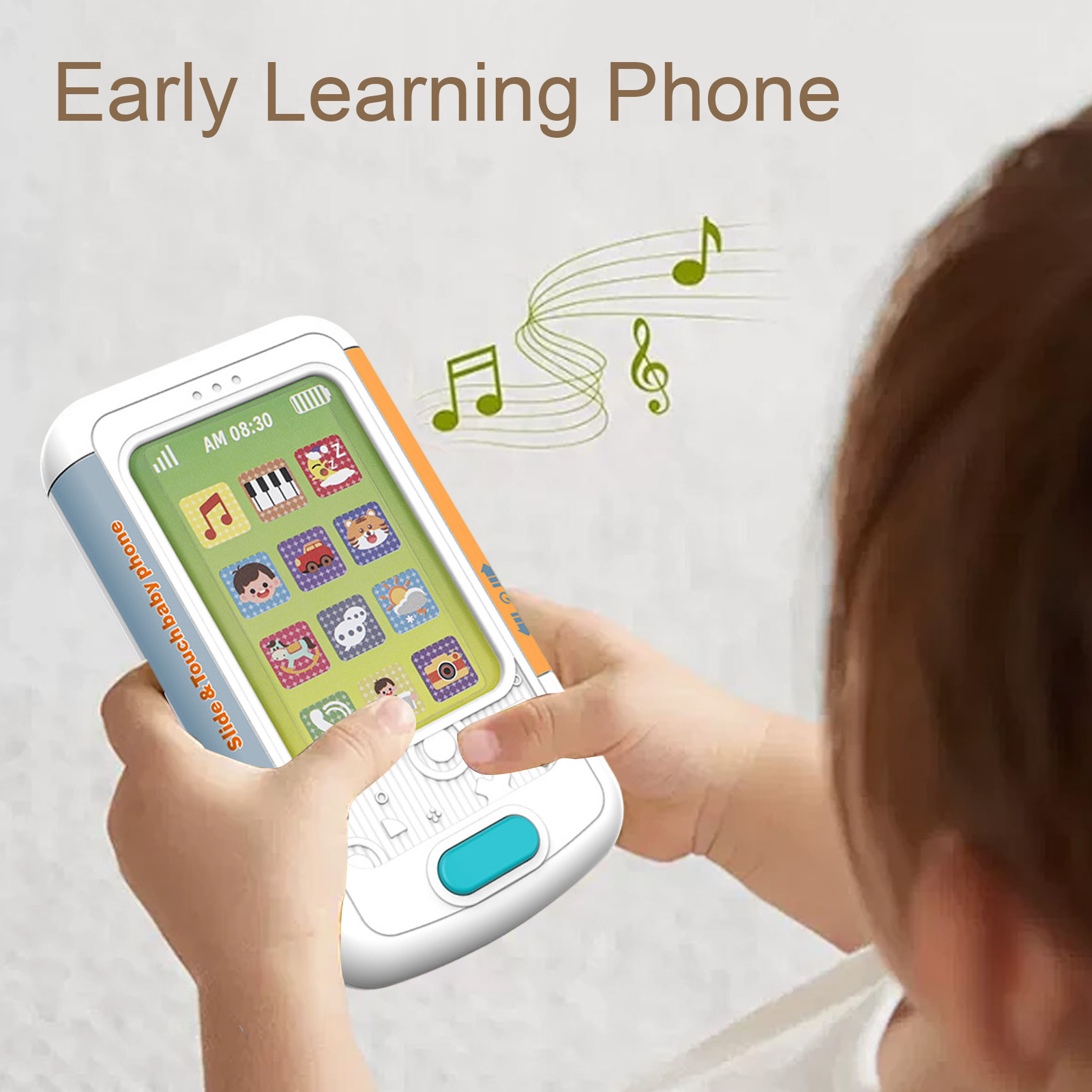 Simulated Phone Toy Interactive Learning Toy for Toddlers Sliding Screen Music Numbers Ideal Gift for Boys Girls Early Educational Mobile Phone Toddler Educational Phone. 