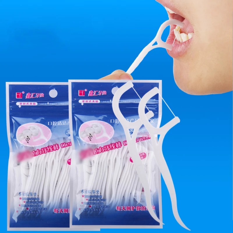 30-Piece Portable-Tension Floss Stick Toothpick Tooth Cleaner Tooth Cleaning Flat Thread Fine Tooth Suture.. 