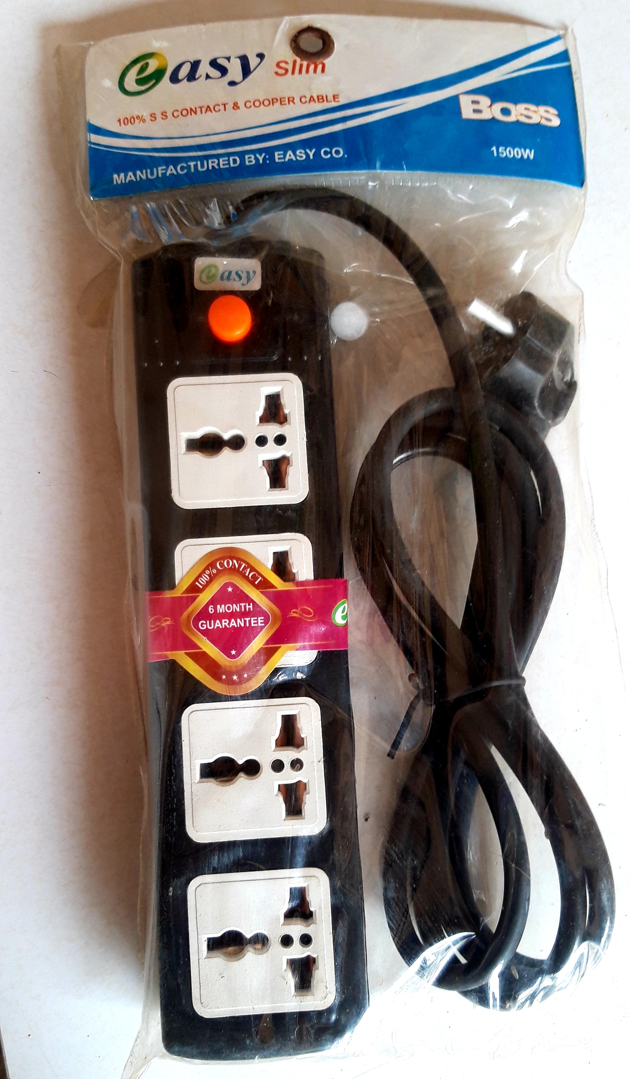 Esay Boss  Multiplug 4 Port Extention Socket 2 Meters. 