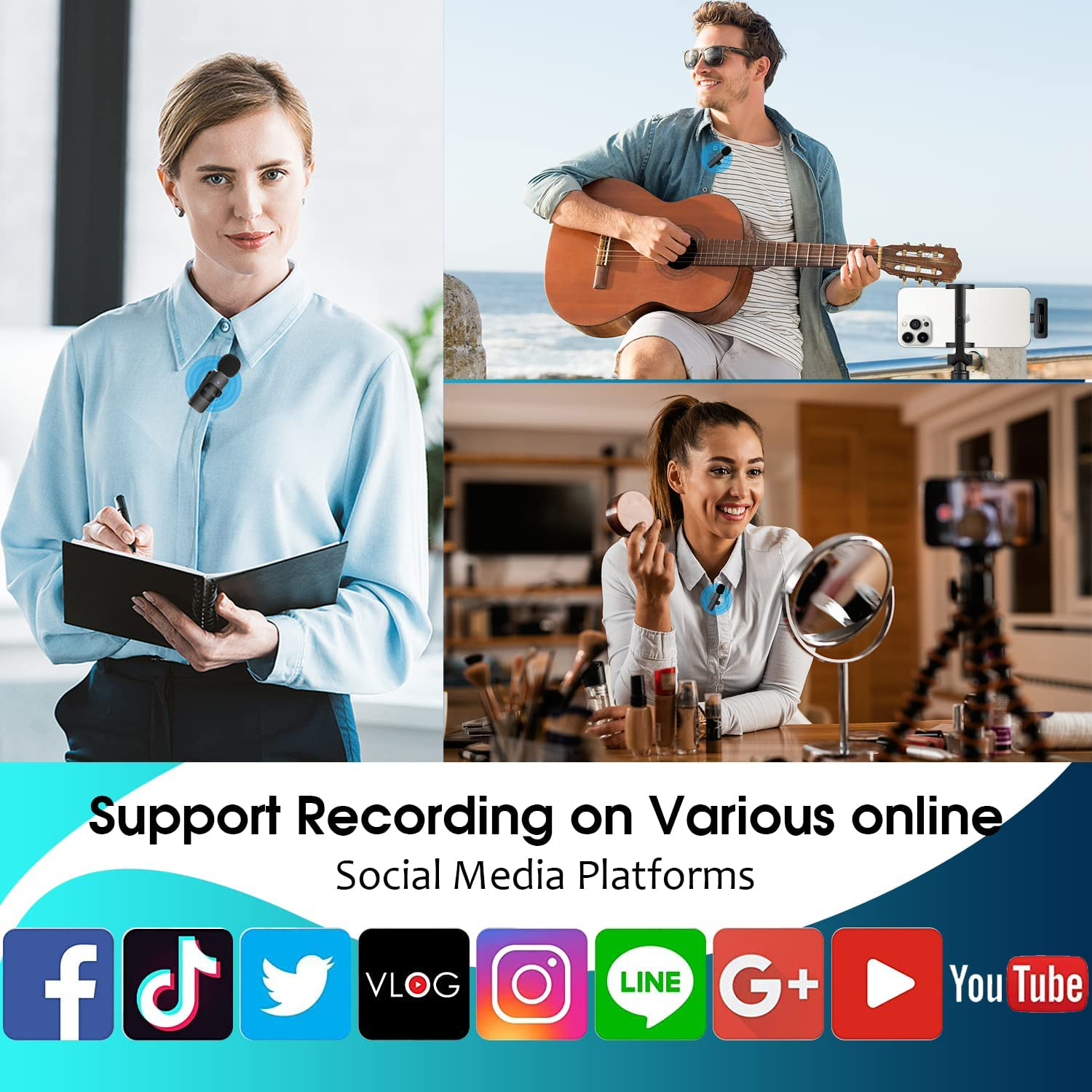 BOYA BY-V Professional Wireless Lavalier Mini Microphone for iPhone iPad Android Live Broadcast Gaming Recording Interview Vlog. 