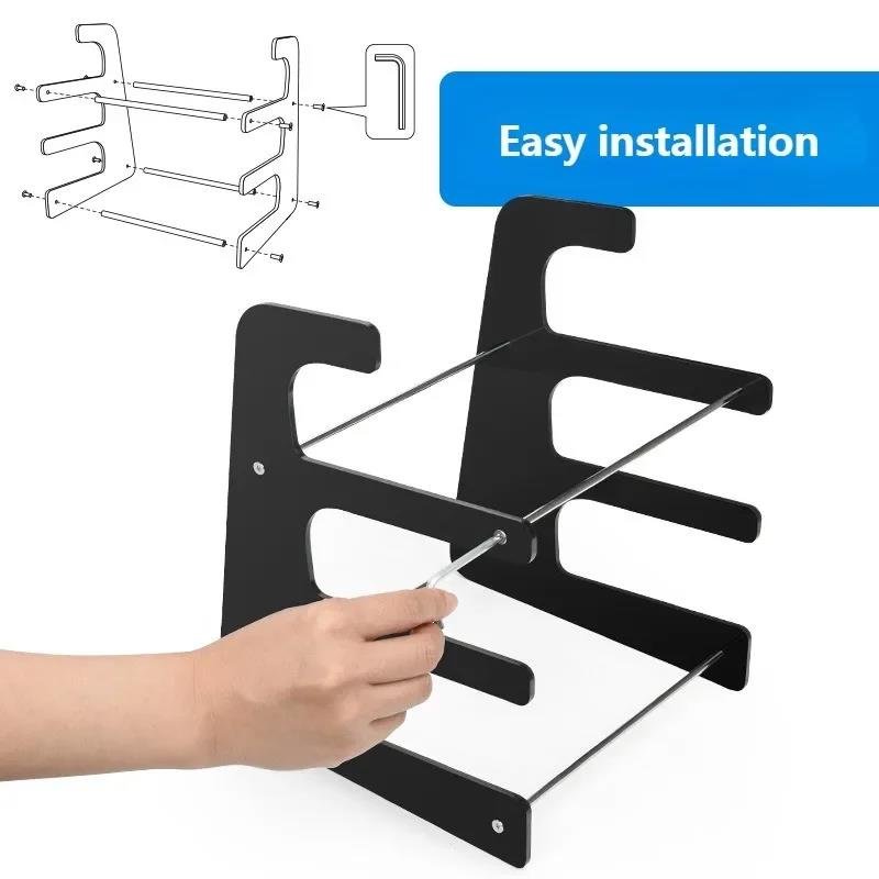 3 Tiers Display Keyboard Holder Transparent Acrylic Keyboard Stand Computer Mechanical Keyboard Rack Storage Detachable Holder. 