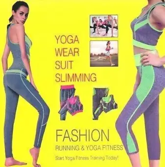 copper fit yoga wear suit slimming