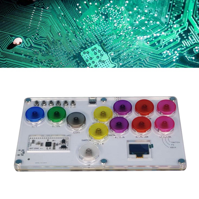 RP2040 Joystick Fighting Keyboard For Hitbox Raspberry Pi Street Fighter 6 Tekken Game Covered Punk For PS4 Joystick. 