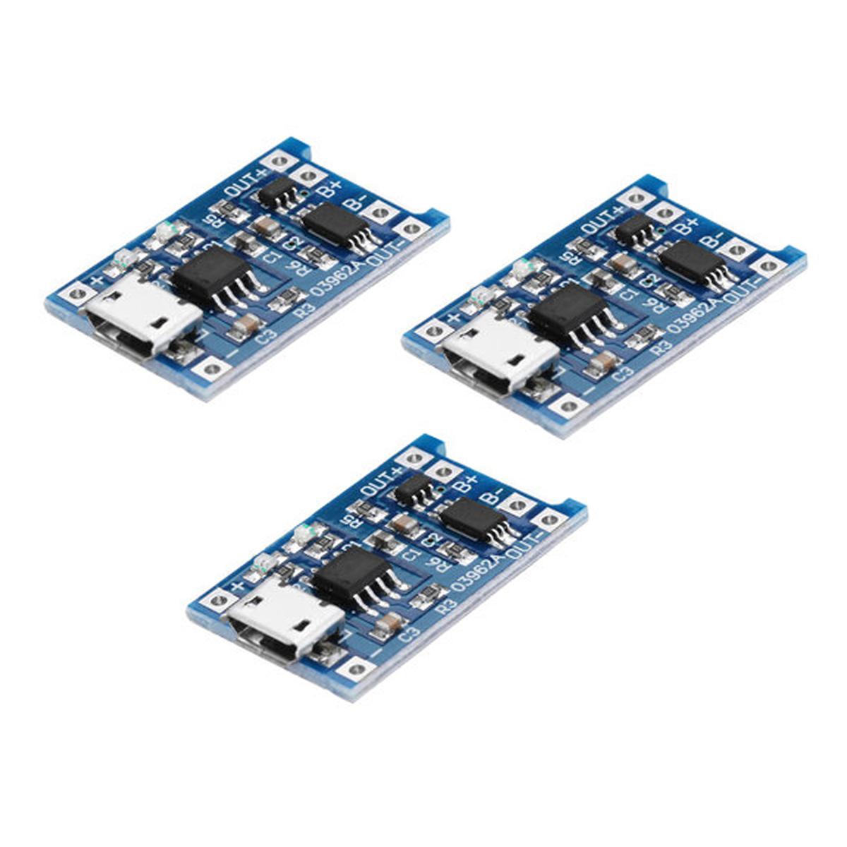 TP4056 Micro USB Input Dual Protection Lithium/ Li-po Battery Charger Module (3 Pieces) - battery