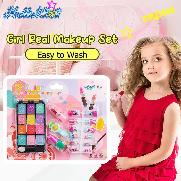 Kids Real Makeup Kit For Little Girls: With Unicorn Bag - Real, Non Toxic,  Washable Make Up Toy - Gift For Toddler Young Children Pretend Play Set  Vanity For Ages 3 4