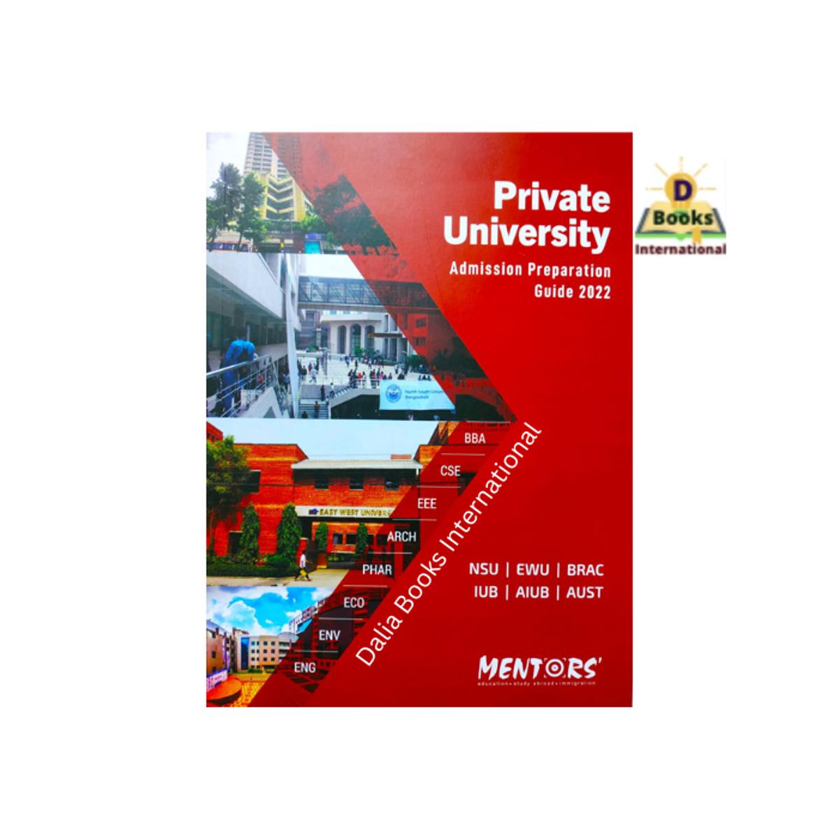 Private University Admission Preparation Guide Book Mentor"s