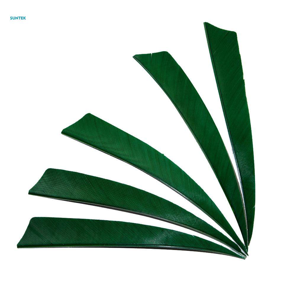 4x10 Pieces Shield Cut Archery Arrow Feather Fletching DIY Green. 