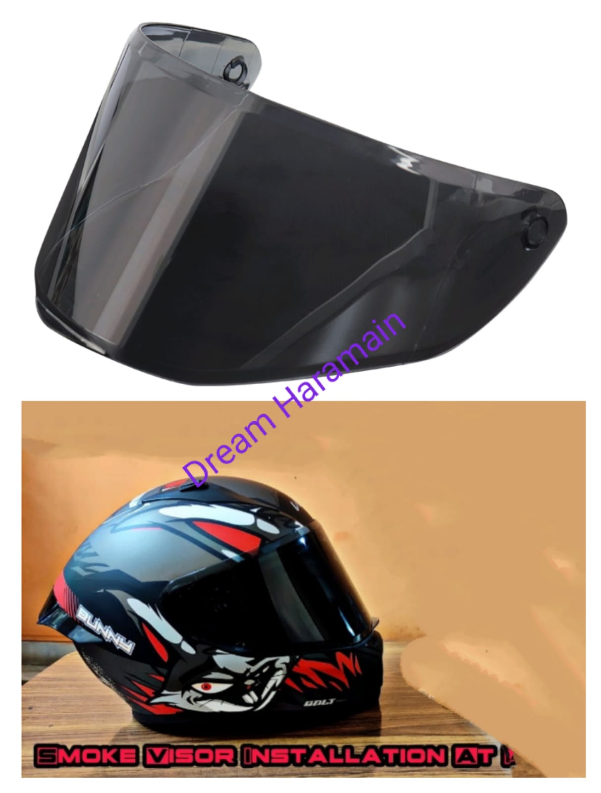Vega helmet visor Black Colour