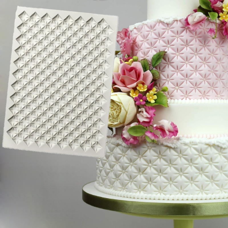 Continuous Quilting Molds Fondant Cakes Decorating Tools Silicone Molds Sugarcraft Chocolate Baking Tool For Cakes Gumpaste Form. 