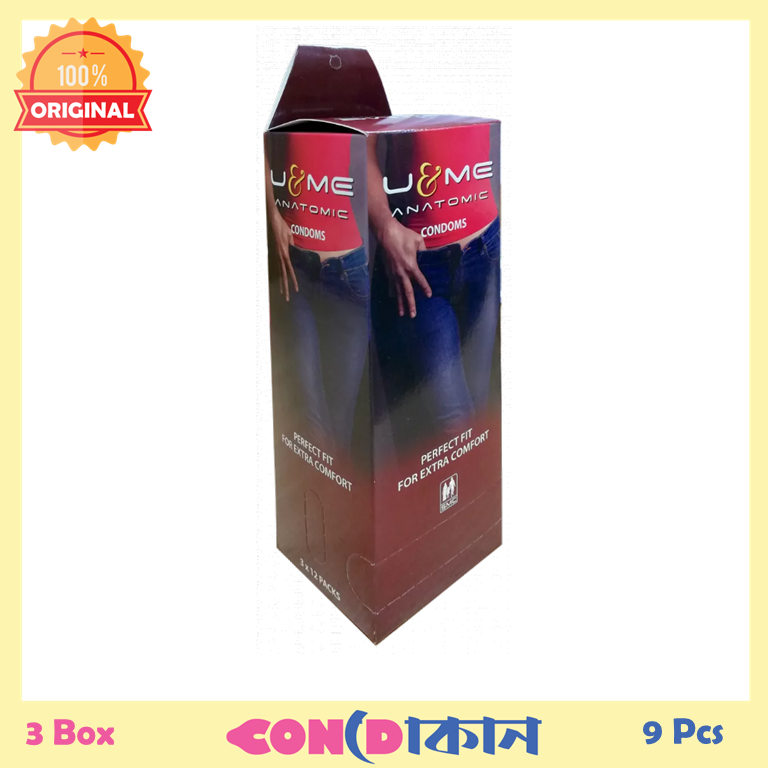 U&Me Anatomic Condom 3 Box (9 Pcs). 