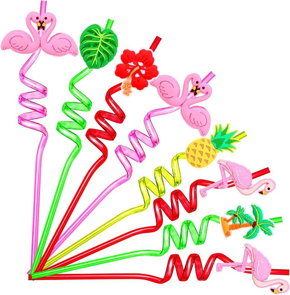 pack of 4 spiral shaped straws for kids/boutique straws. 