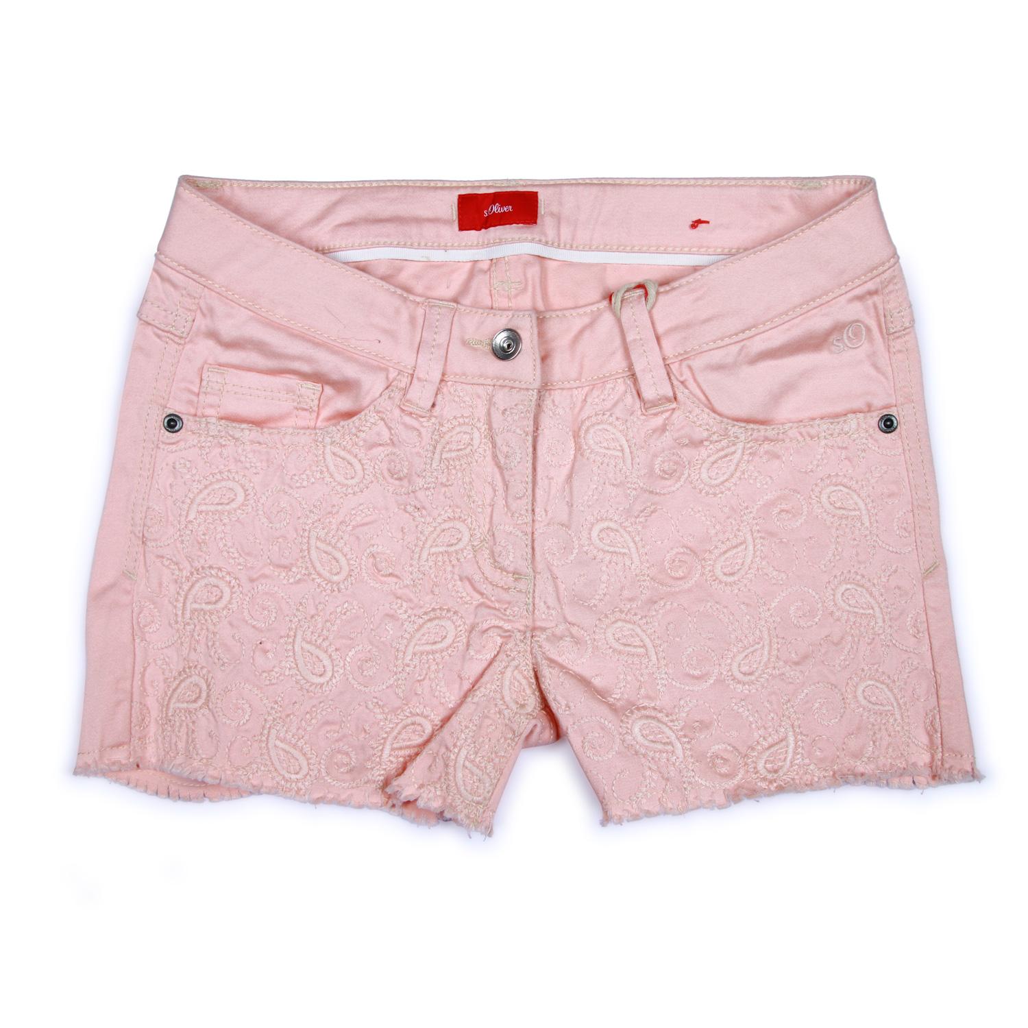 light pink denim shorts
