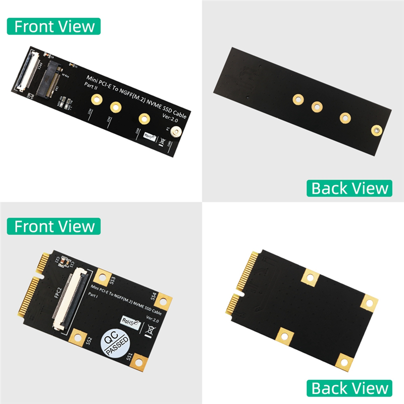 M.2 NVME SSD to Mini PCI-E Adapter with FFC Cable for M.2 M-Key 2230/2242/2260/2280 NVME SSD Converter Extension Cord Easy to Use. 