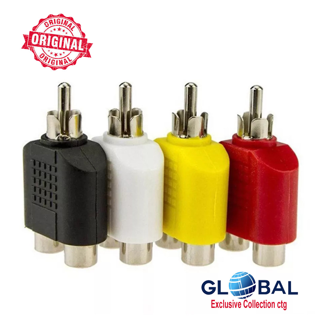 RCA Male to Dual RCA Female Y Splitter Audio Video Adapter. 