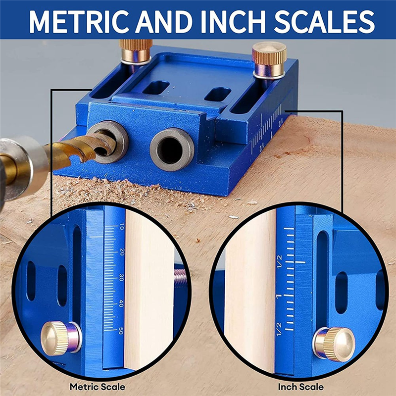 Pocket Hole Jig Kit Replacement Accessories 15° Angled Woodworking Holes Locator, Drill Guide Jig Set W/2 Drill Bits for Carpentry. 