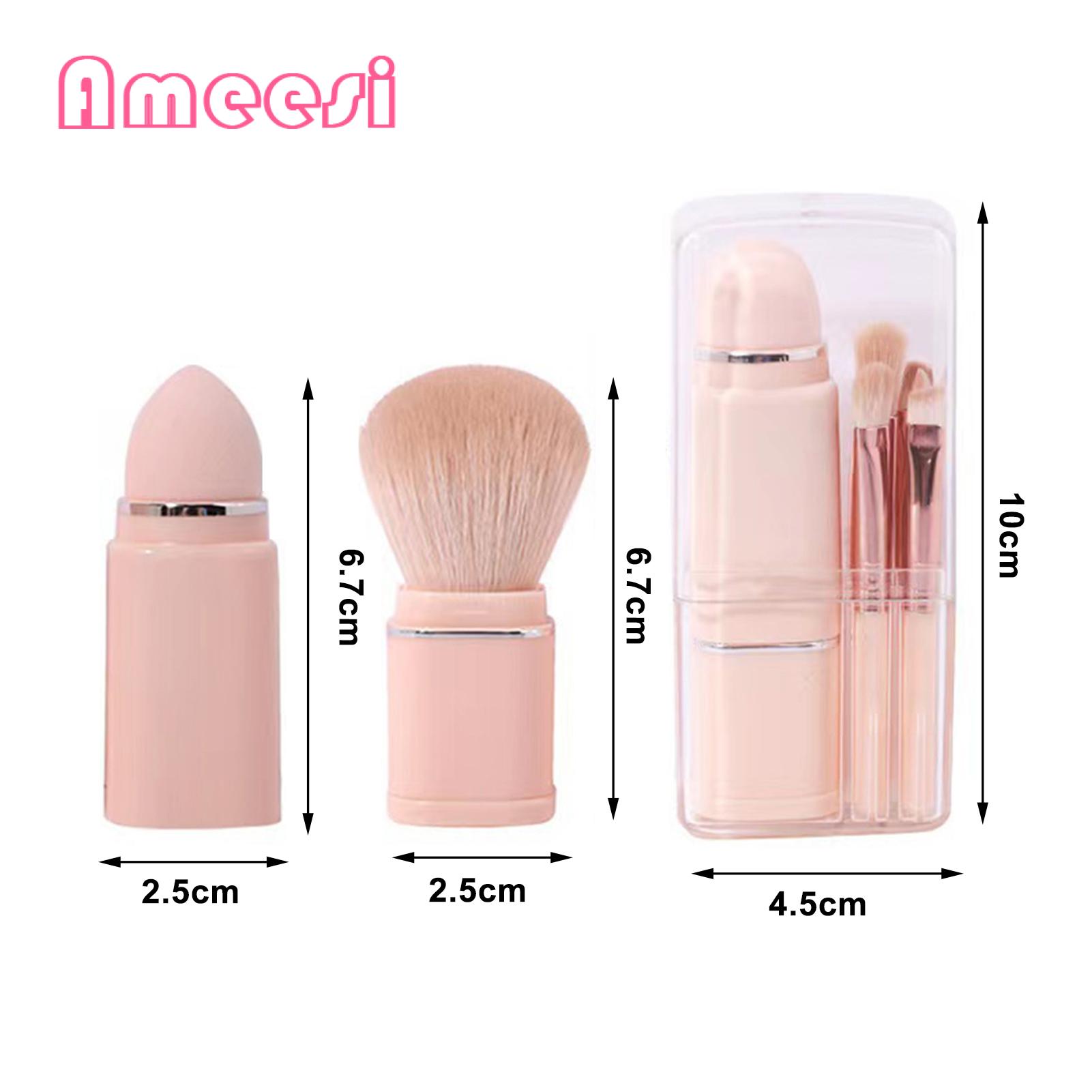 Lightweight Compact Makeup Brushes Portable 8-piece Makeup Brush Set for On-the-go Beauty Soft Synthetic Bristles less Than Makeup Brush Set with Plastic Handle. 