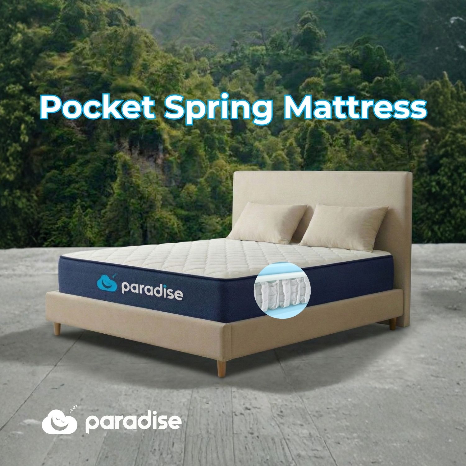 Paradise Pocket Springs Mattress | Premium Hotel Experience in Home | Breathable Bamboo Fabric | 10 Year Warranty | 12 Inch Bed Mattress