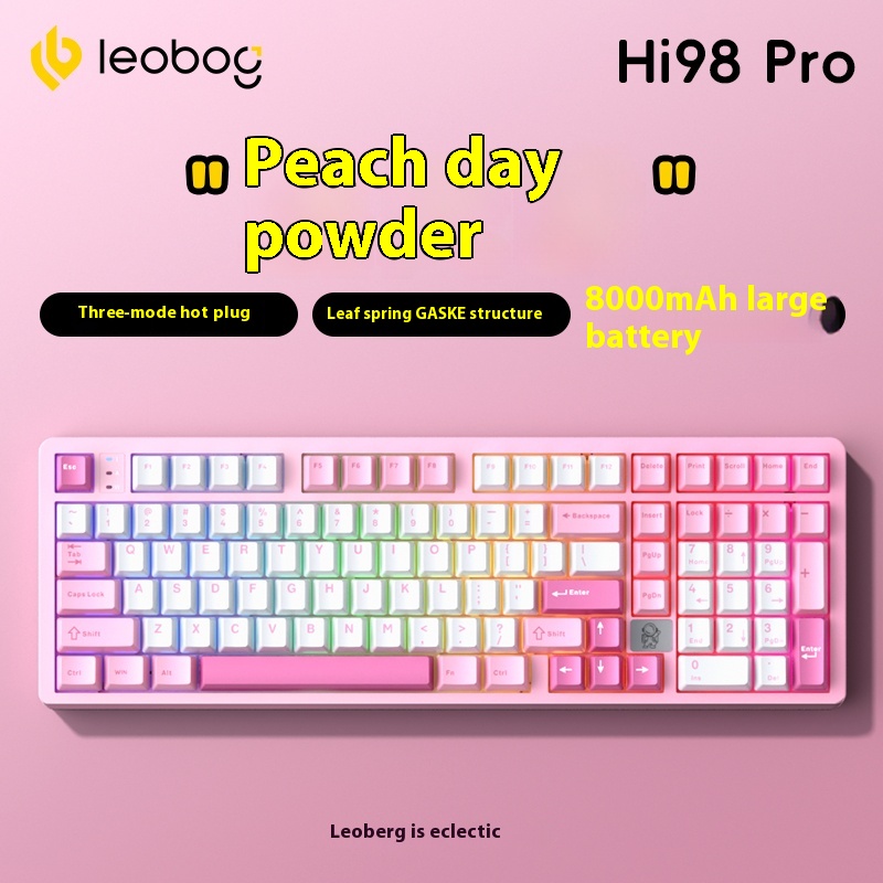 LEOBOG Hi98 PRO Mechanical Keyboard Three Mode Hot Swap Aluminum Wireless Gaming Keyboard Customized Gasket PC Gamer Accessories. 
