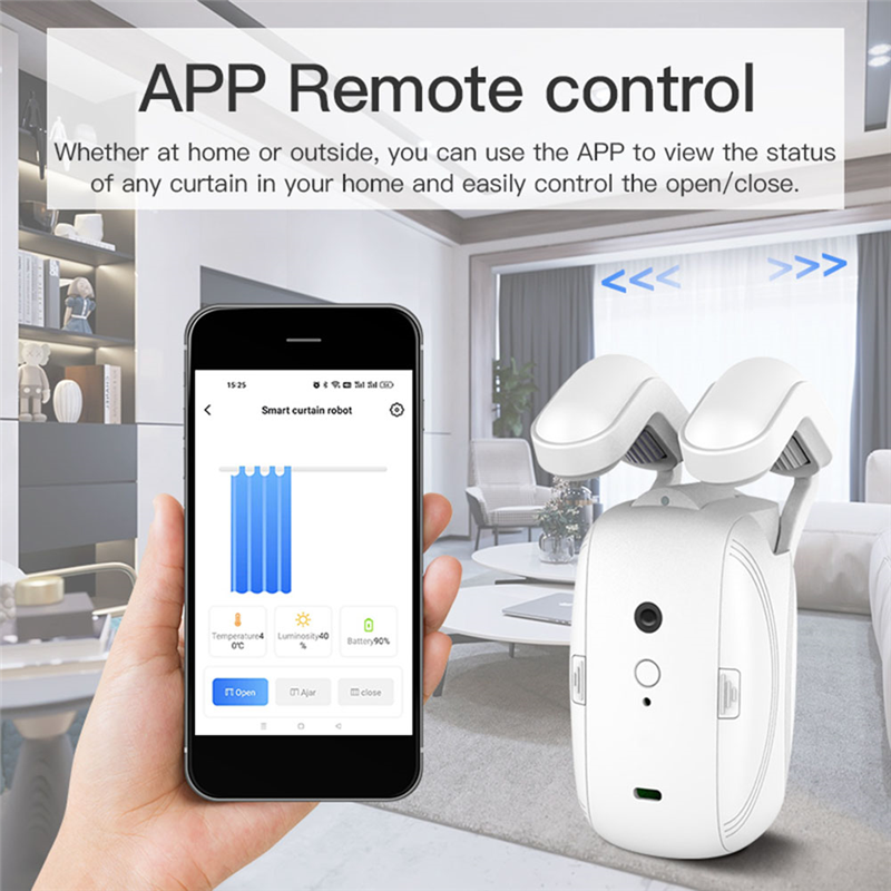 2PCS Tuya Smart Automatic Curtain Opener Bluetooth Roman Rod Curtains Switch for Alexa Google Home. 