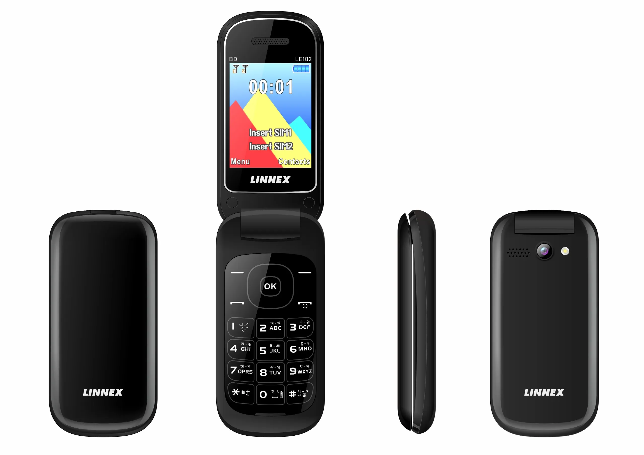 Linnex LE 102 Dual Sim Standby 2.4inc Display Long Lasting Battary Feature Mobile phone. 