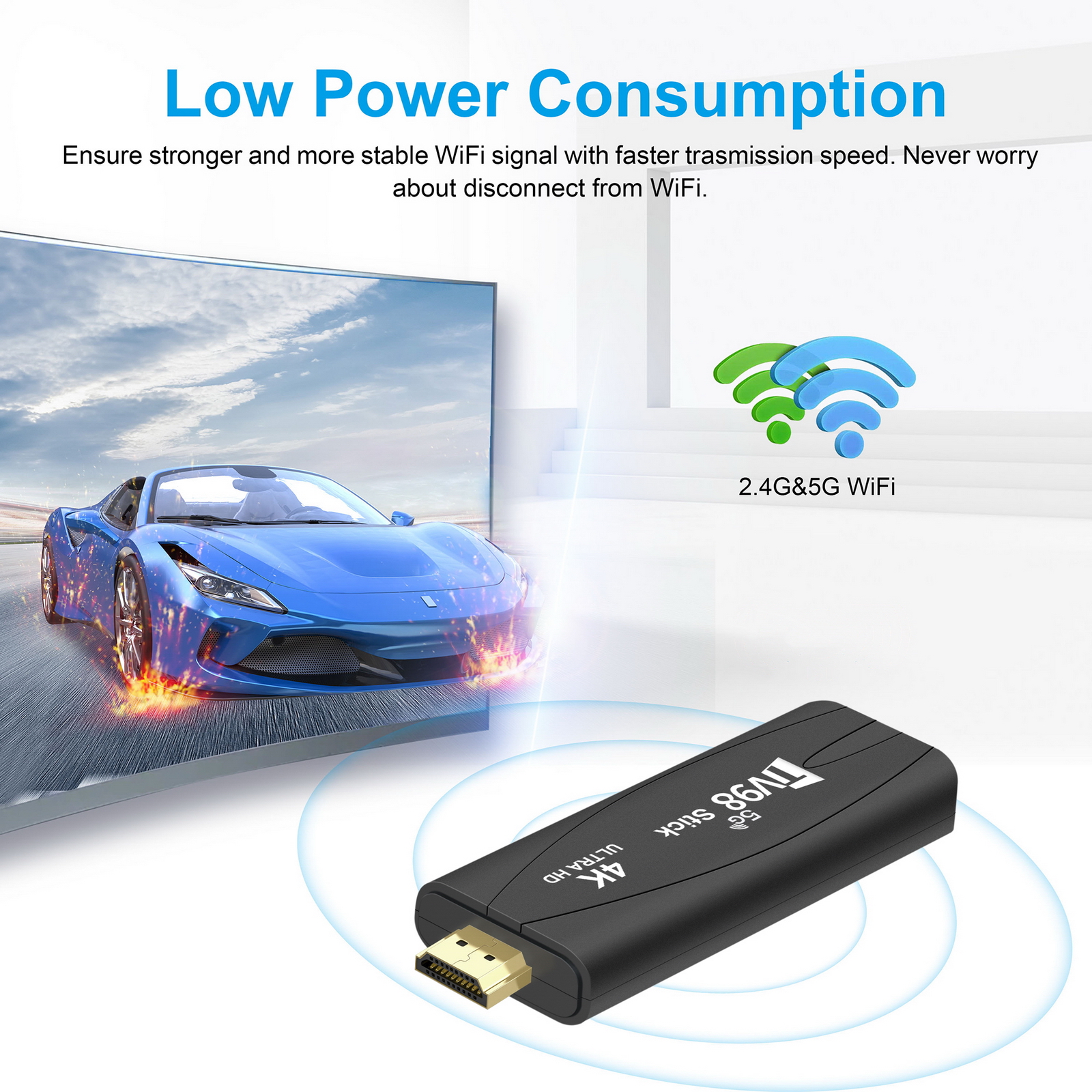 Ultra HD TV98 TV Stick Android 12.1 4K Smart Android TV Box 2.4G 5G WiFi Smart TV Box H.265 Network Media Player Set Top Box. 