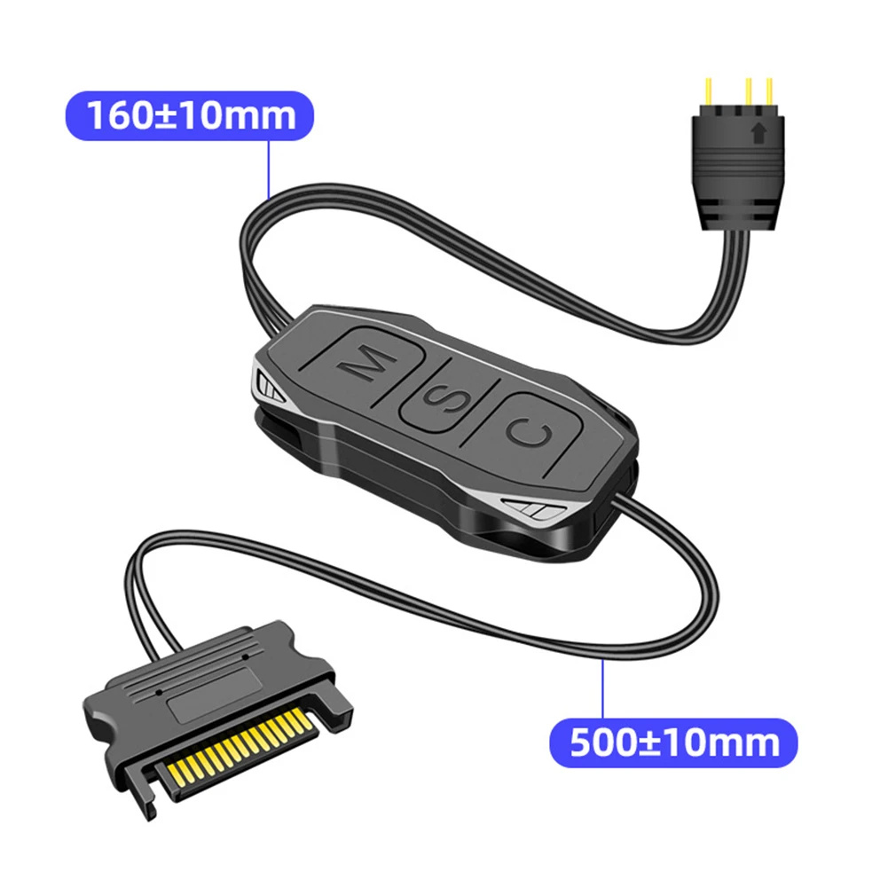 AR-1 ARGB PC Fans Controller Kit ARGB Splitter 5V 3 Pin To SATA AURA ARGB Fan Controller Computer ARGB Fans Hub Control. 