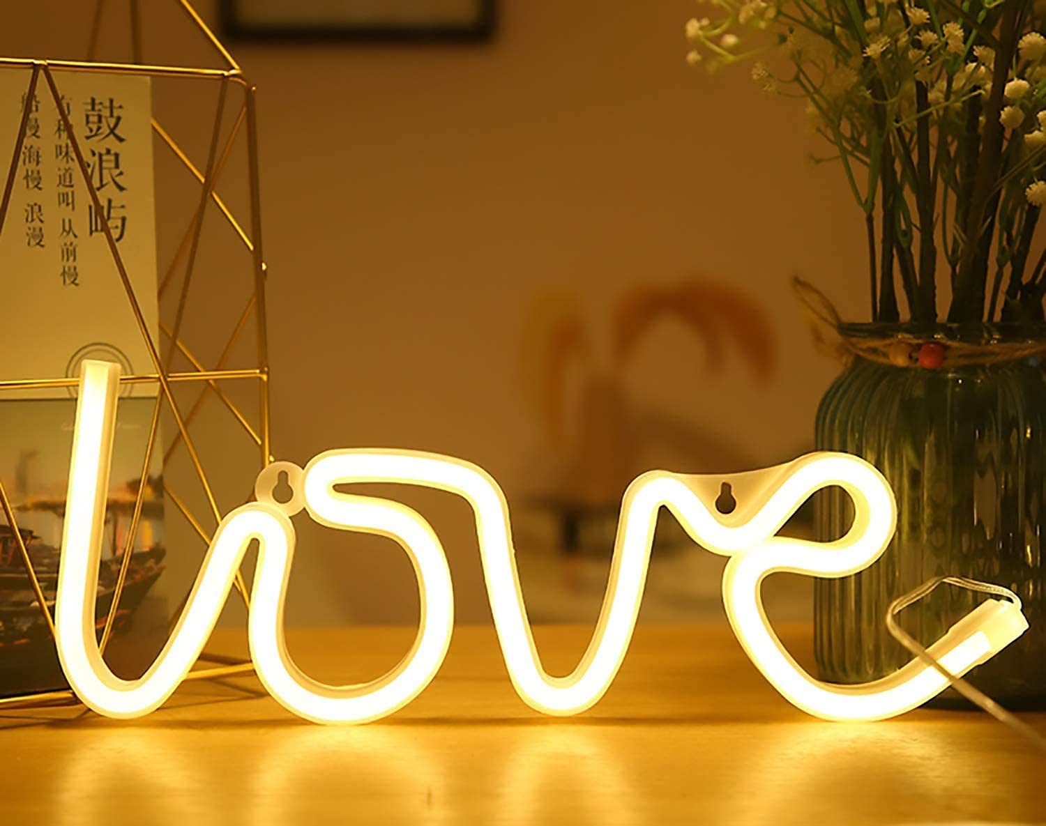 Love written Beautiful Designed so Attractive Neon LED Light for Gifts, Night Light,Kids Bedroom, Living Room, Wall Decor, Newly Married Home Decoration Purpose with USB Plug in or Battery system Light. 