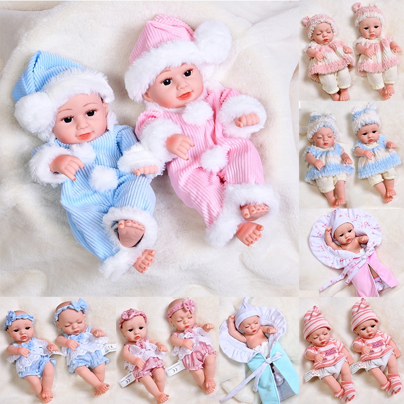 【Happy baby toy store】30cm Lovely Baby Dolls Reborn Full Soft Silicone Realistic Reborn Baby Body Lifelike Alive Babies Toys For Girls Kids Gift Dolls. 