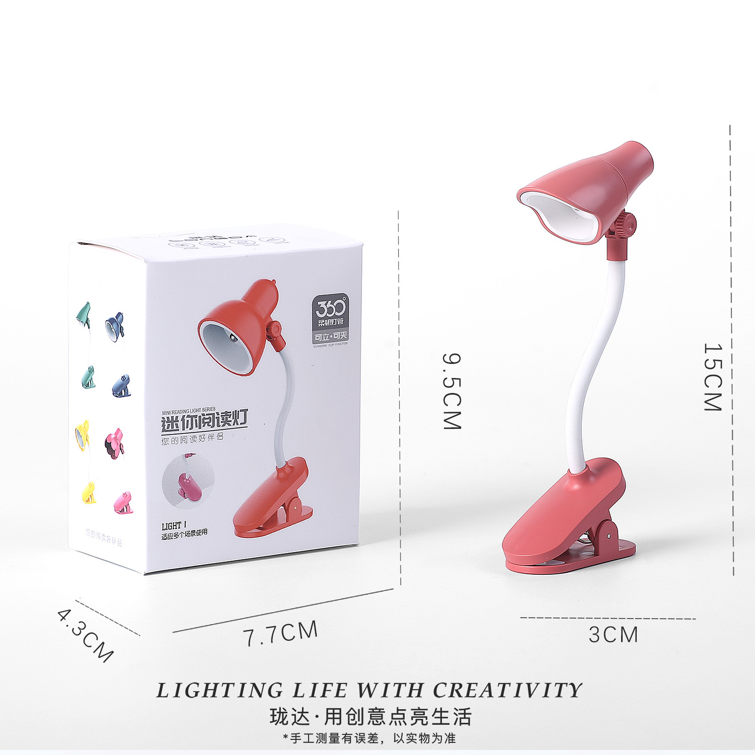 1 pcs Mini Table Light LED Battery Operated Reading Desktop Book Clip Light Adjustable Portable Desk Night Lamp. 