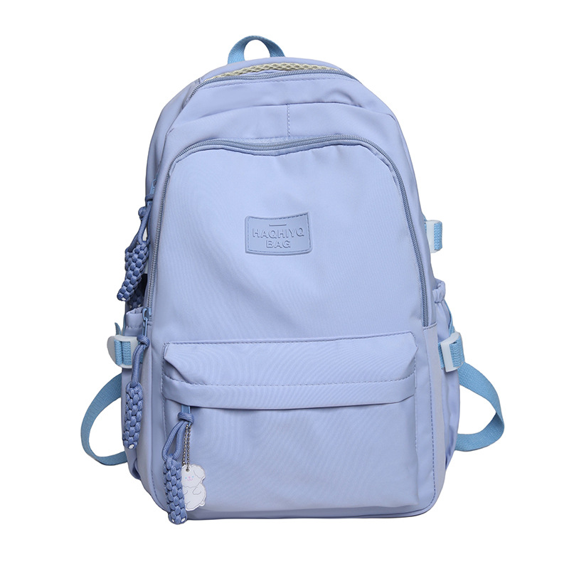 College student school bag cream solid color Japanese college style ins girl backpack high school student simple and versatile backpack. 