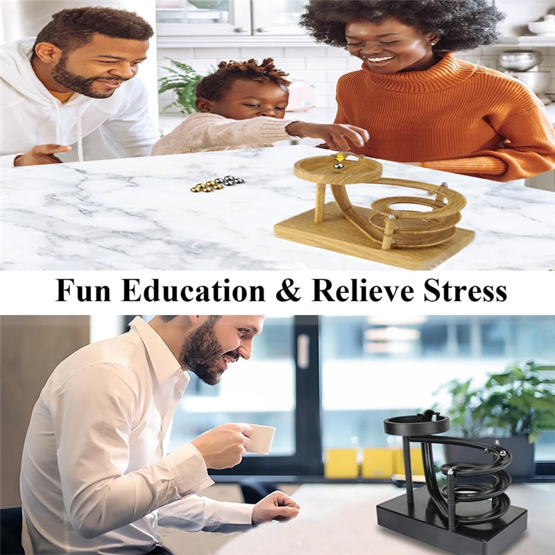 Non-Stop Rolling Ball Tabletop Toy Kinetic Art for Everyone, Scientific Physics Tool Circulation Device A. 