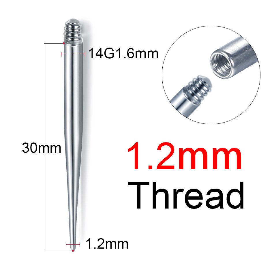 1PC Titanium Insertion Pins Taper Expander Piercing Tool Internal/External Thread Body Jewelry Labret Lip Dermal Pull Pin Tools. 