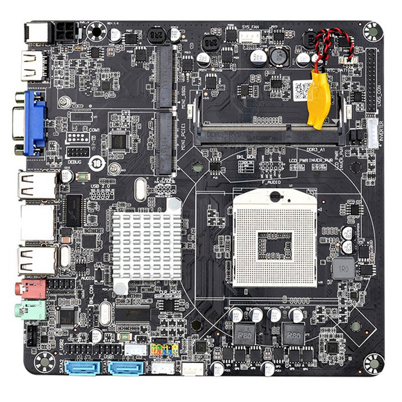 HM55B PGA988 Desktop PC Mainboard DDR3 SATA II Mini ITX Motherboard for Mini Host/HTPC/Radio/ Advertising Machine. 