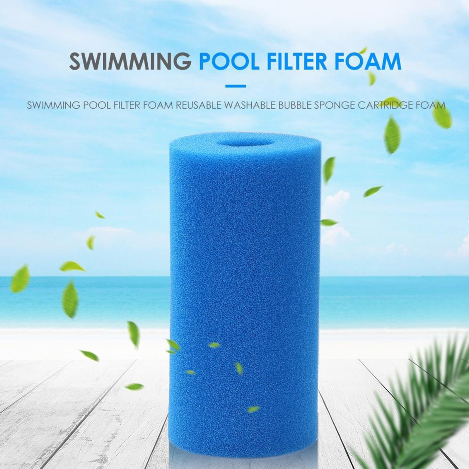 Reusable Pool Filter Sponge for Efficient Pool Maintenance High Density Foam Filter for Debris Leaves Hair Fur Washable Swimming Pool Filter. 