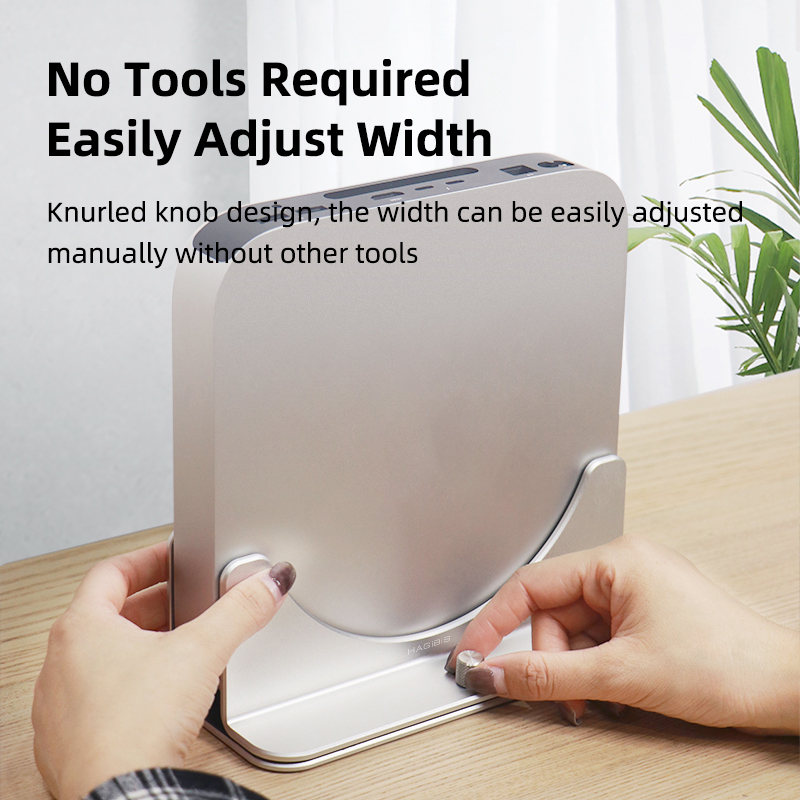 Hagibis Vertical Stand for Mac Mini Aluminum Alloy Laptop Desktop Stand Anti-Slip Adjustable Computer Holder for Apple MAC Mini. 