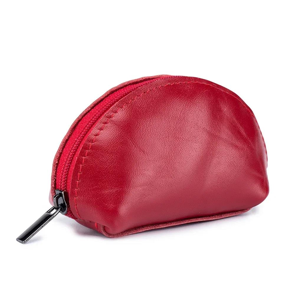 Genuine Leather Creative Oil Wax Leather Mini Coin Purse for Men and Women Headphone Storage Bag Candy Color Coin Bag