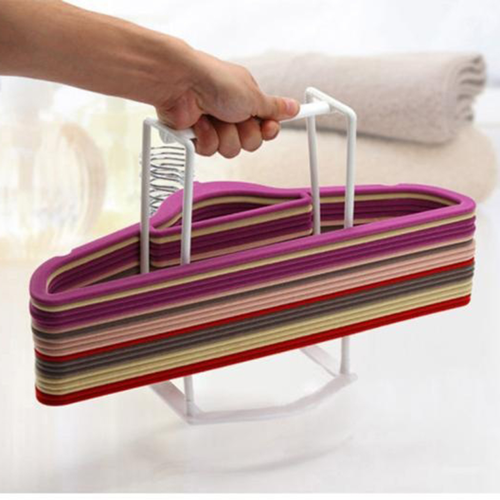 Practical Creative Plastic Clothes Hanger Storage Home Organizer Companion Rack. 