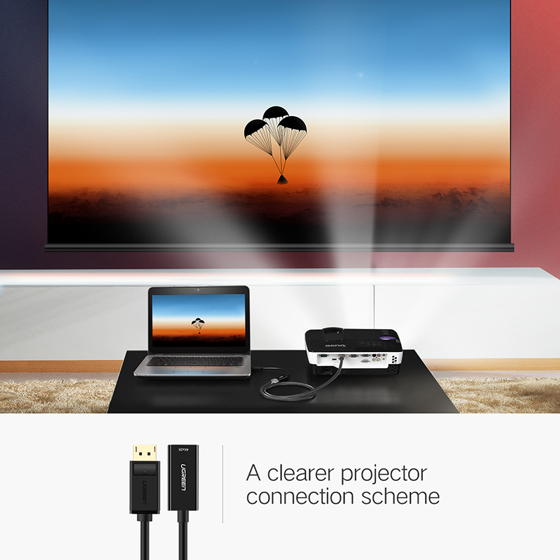 Ugreen 4K Displayport DP to HDMI Adapter 1080P Display Port Cable Converter For PC Projector Displayport to HDMI Adapter. 