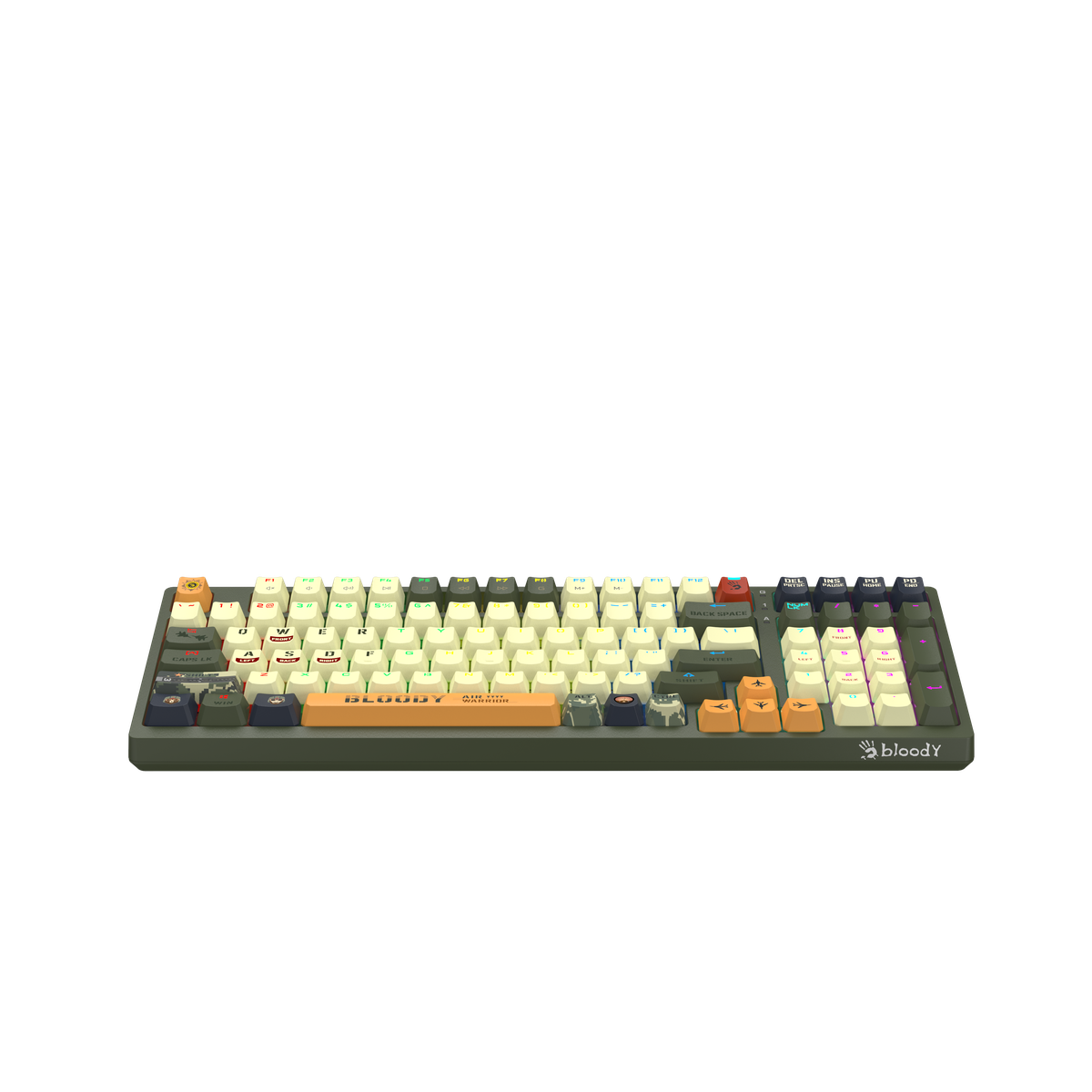 A4tech Bloody S98 Aviator Edition (Red Switch) RGB Gaming Mechanical Keyboard - 98-Key Style - Bloody BLMS Customize Mechanical Switch - Hot-Swappable. 
