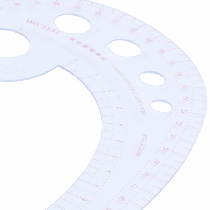 New ODIAL(R) 11.8" Long Comma haped Platic Tranparent French Curve Ruler pline. 