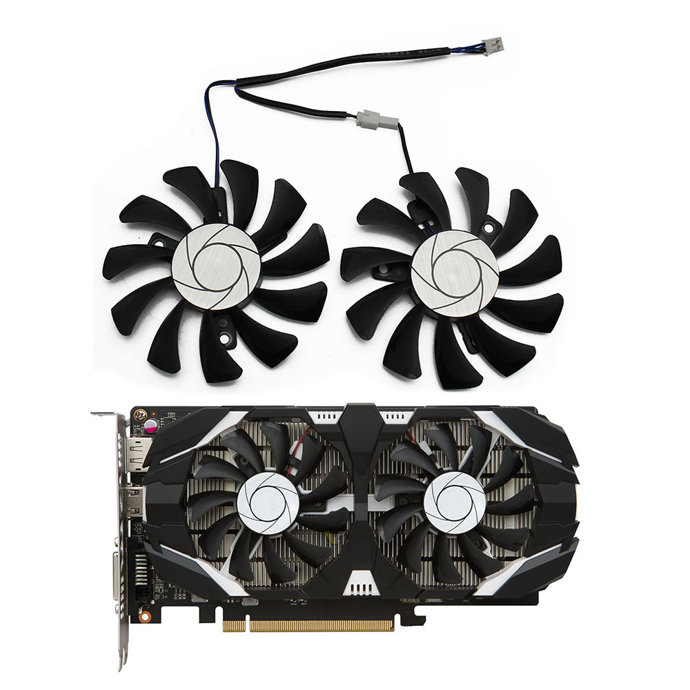 【FUPANG】75mm 2Pin GPU Cooler DUAL Fan for MSI GTX GTX-1050-Ti-4GT-OC Graphic Card Cooling. 