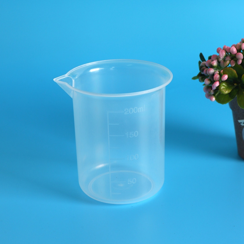 Lab Graduated Clear Plastic Thicken with Cap Measuring Jug 200mL 4pcs. 