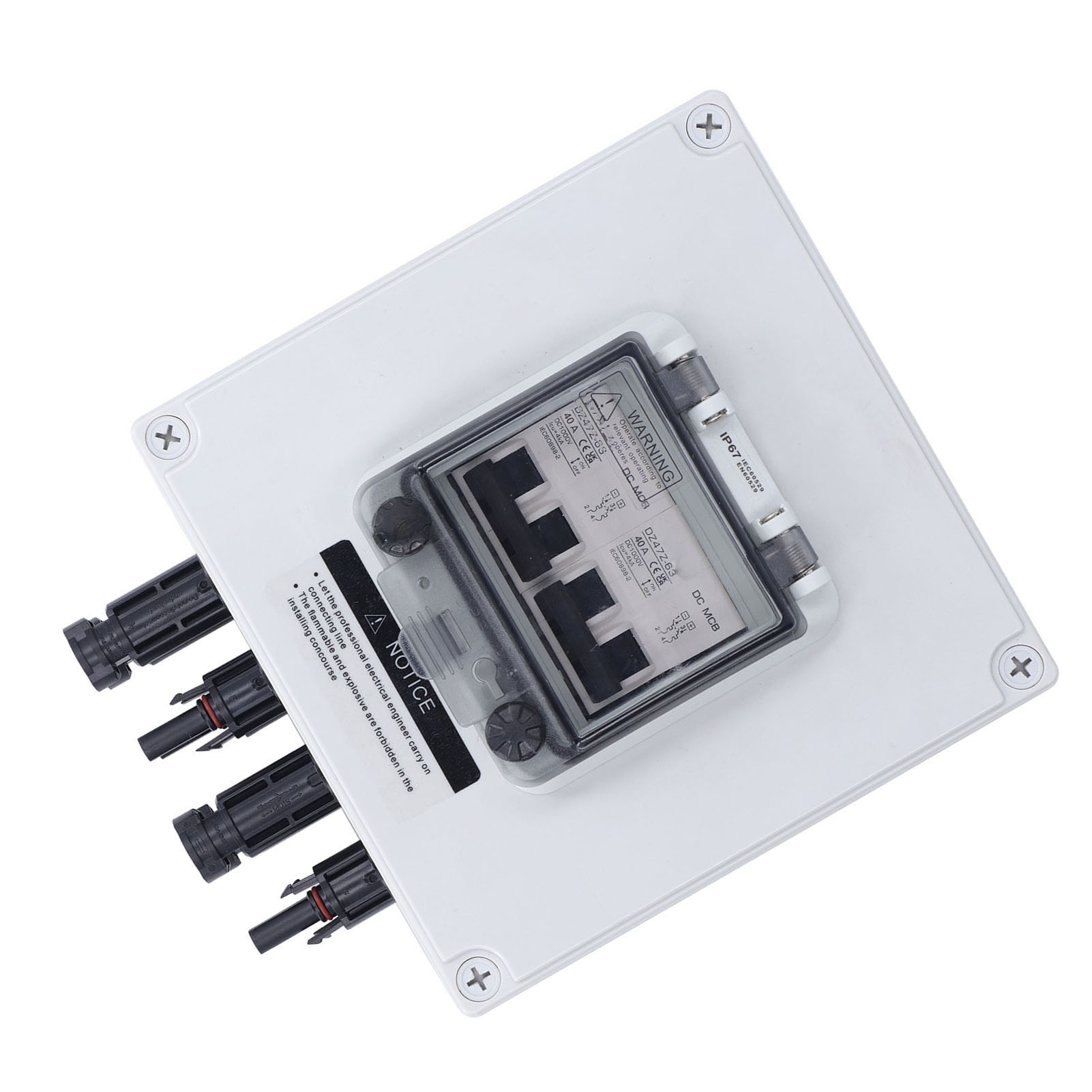 Solar Combiner Box DC1000V IP67 Transparent Panel Photovoltaic Combiner Box for RV. 