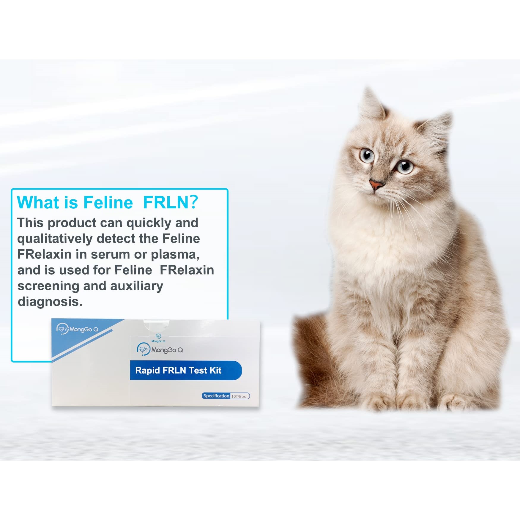 Monggo Q-early pregnancy test kit for pet cat early pregnancy test kit simple operation one-time use complete tool frln 10PCs. 