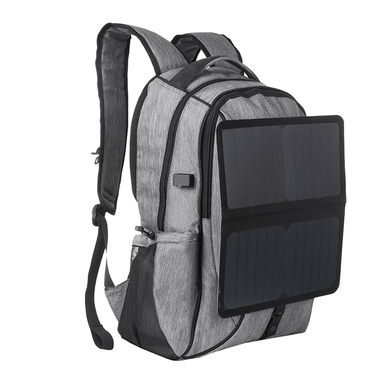 1 PCS USB Solar Backpack Portable Solar Panel Backpack 14W