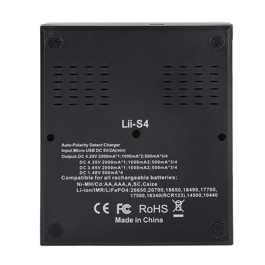 Charger Four Slot LiitoKala Lii-S4 DC 5V2A Smart with Power Display. 