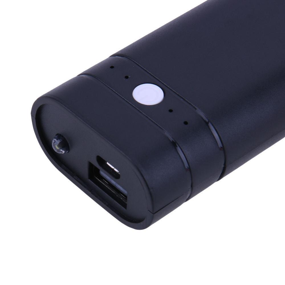 Mini Plastic Cased Removable 2 18650  DIY Box with LED Flashlight(Black) - intl. 