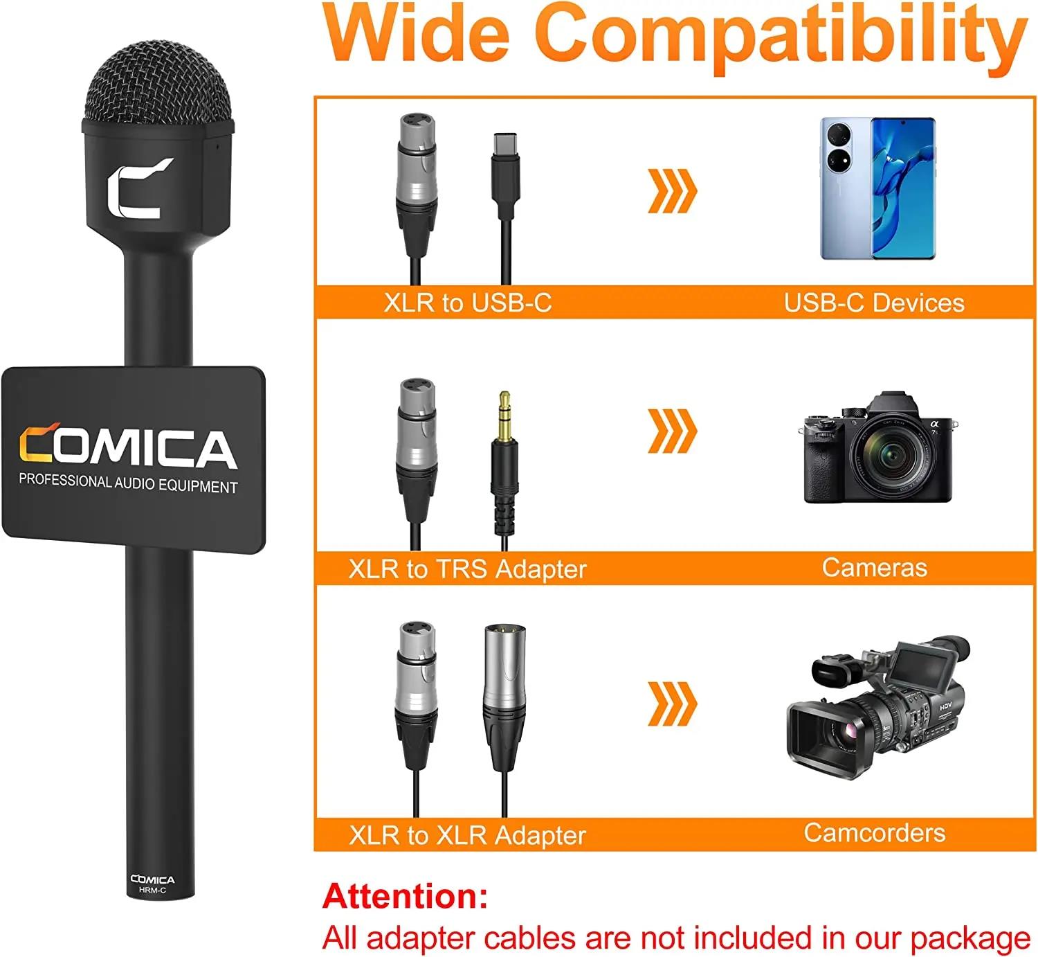 Comica HRM-S HRM-C Professional Microphone For iPhone Android Smartphone Dslr Camera, Handheld Mic For Speech/Karaoke. 
