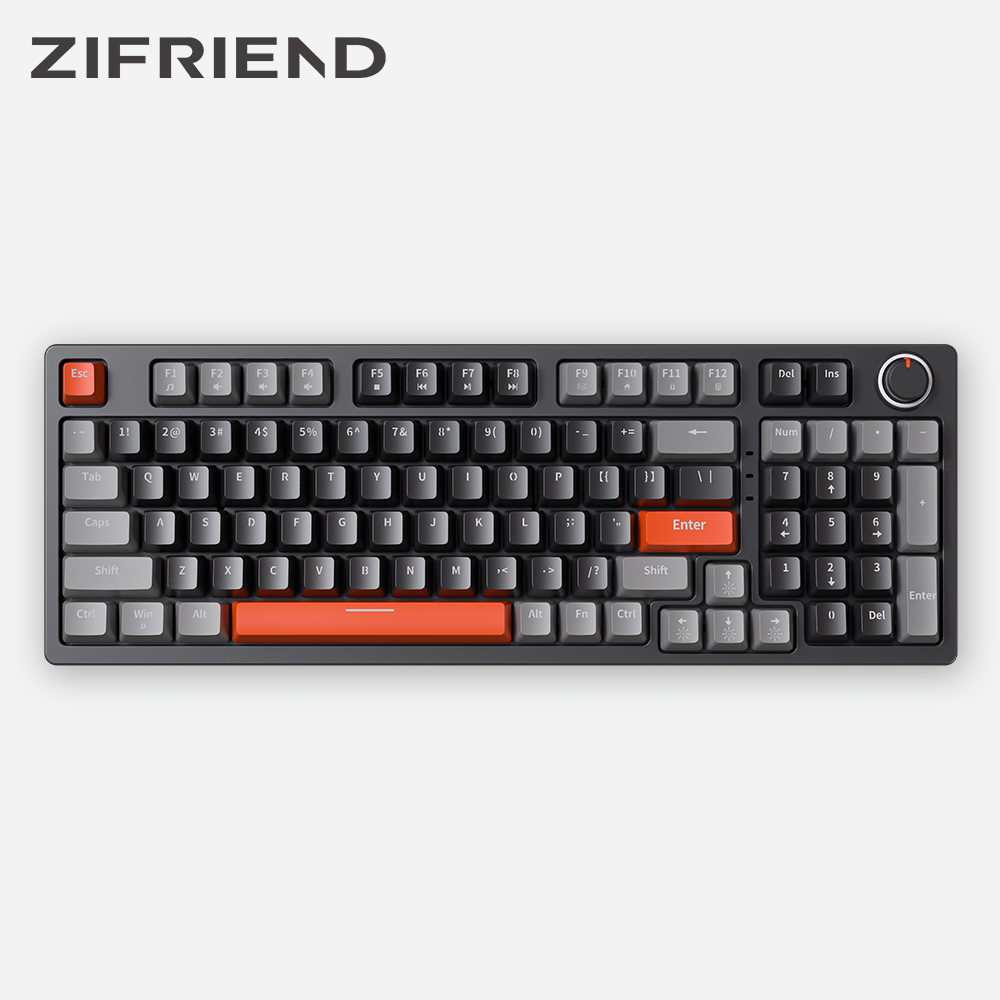 ZIFRIEND KA981 Full Size RGB Mechanical Keyboard Wired USB Keyboard 98 Keys Red/Blue Switch Hot Swappable for Windows Gamer