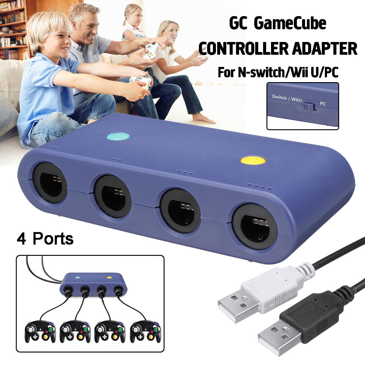 Utility 4 Port Gc To Wii U Pc Switch Converter Ngc Controller Adapter For Nintendo Buy Online At Best Prices In Bangladesh Daraz Com